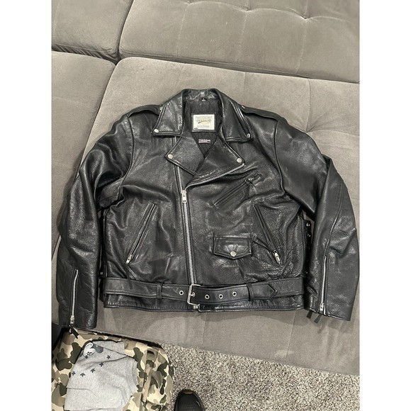 Open Road for Wilsons L men’s leather jacket motorcycle multi pocket western - Picture 1 of 12